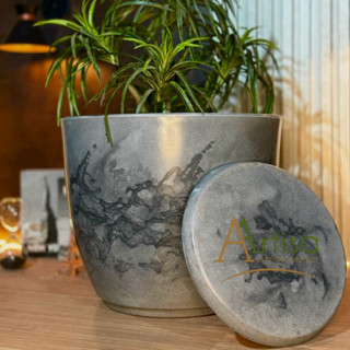 Vaso para plantas em polietileno liso bojo GG com prato