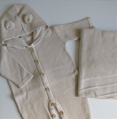 Saída Maternidade Baby Urso - Bege
