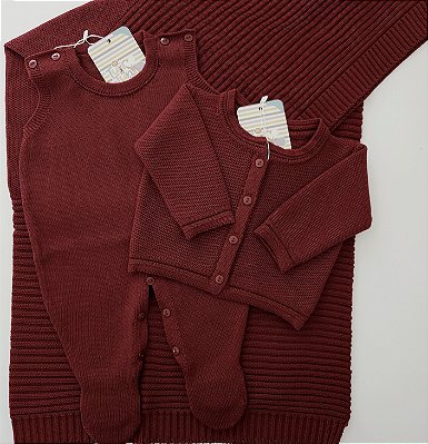 Saída de Maternidade Baby Fran - Vermelho Bordo