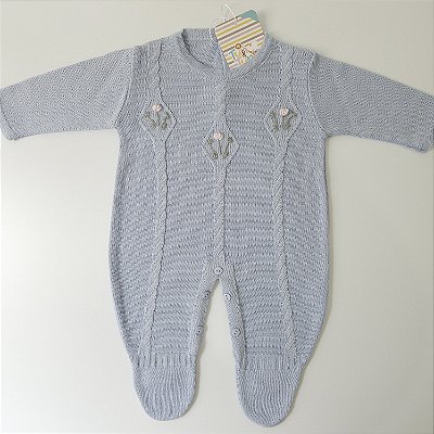 Macacão Mila Bordado - Azul Salina