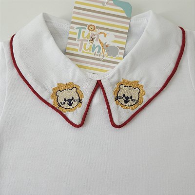 Body Bordado Leãozinho - Vermelho