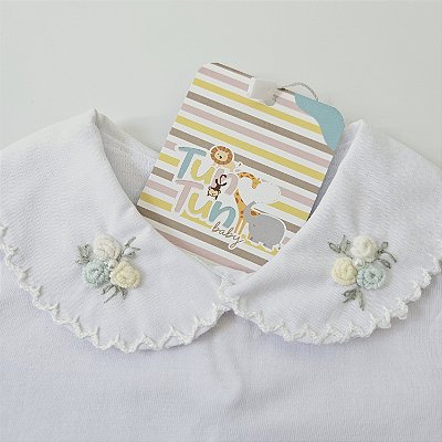 Body Bordado Manga Fru Fru -Amarelo