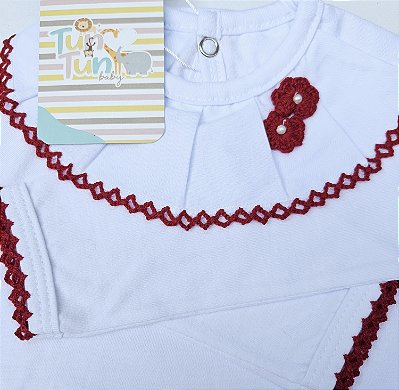 Body Mariana Bordado - Vermelho Bordô