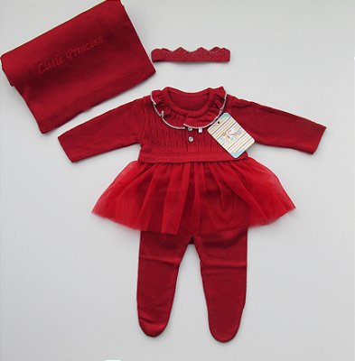 Saída Maternidade Baby Pequena Princesa - Bordô