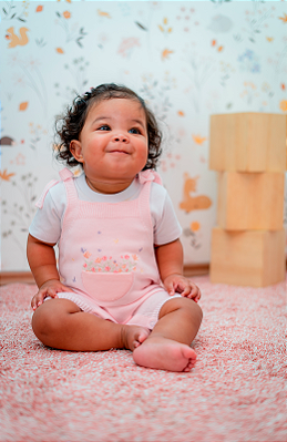 Romper Isabeli - Rosa Bebê