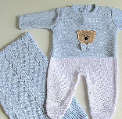 Saída Maternidade Baby Bear - Azul bebê