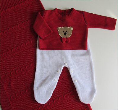 Saída Maternidade Baby Bear - Vermelho Bordo