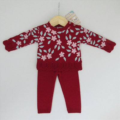 Conjunto Floral - Vermelho