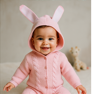 Macacão Orelhas- Rosa