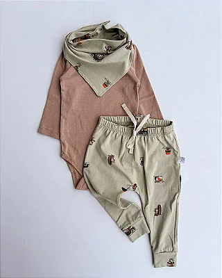 Conjunto Cotton RN - Marrom/ Surf