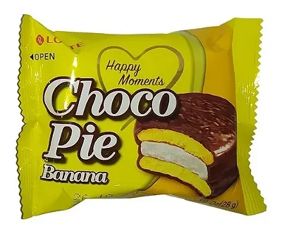BOLINHO CHOCO PIE BANANA LOTTE - UNIDADE (30G)