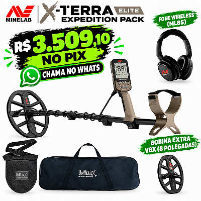 Detector de Metais X-Terra Elite Expedition Pack Minelab