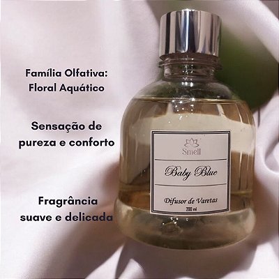 DIFUSOR DE VARETAS AROMATIZADOR DE AMBIENTES BABY BLUE - 200 ML - ALTA DURABILIDADE - SMELL