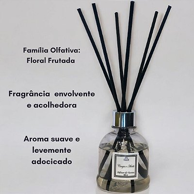 DIFUSOR DE VARETAS AROMATIZADOR DE AMBIENTES CEREJA E AVELÃ - 200 ML - ALTA DURABILIDADE - SMELL