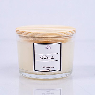 Vela Aromática Pistache - 100% Cera Vegetal - 100g