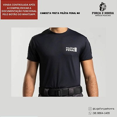 Camiseta Preta Polícia Penal MG + BORDADO- Venda Controlada!