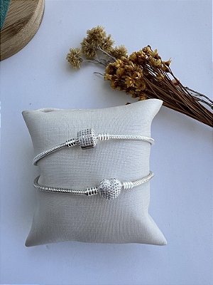 Puls Lisa Lap Berloque Fecho Coração Cravejado - 18 - 7.9g
