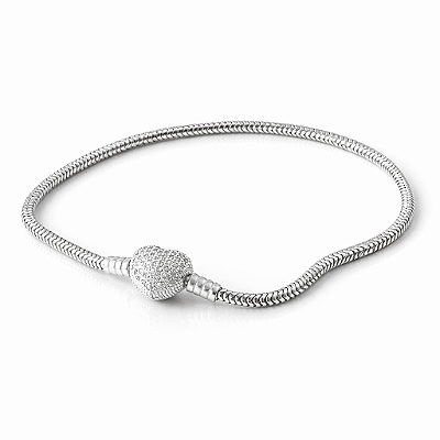 Pulseira Life Berloque Fecho Coração Cravejado n. 19