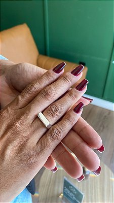 Anel Liso Retangular para gravação