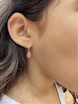 Brinco inantil argolinha com coroa