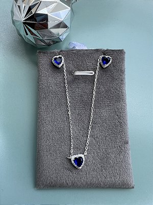 CONJUNTO CORAÇÃO AZUL ELEGANCE