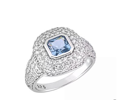 Anel Luxo aquamarine