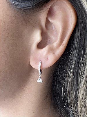 Argolinha Cravejada pingente  triangulo