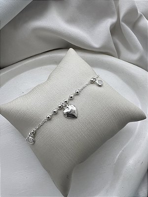 PULSEIRA BOLINHAS COM CORACAO E ZIRCONIAS