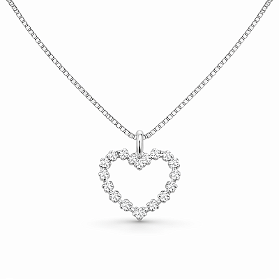 Colar coração cravejado