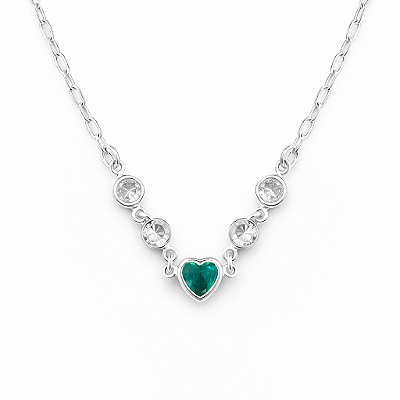 Choker coração turmalina