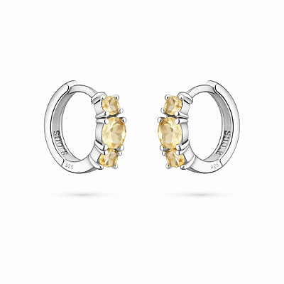 Argolinha de clique zirconia citrino P