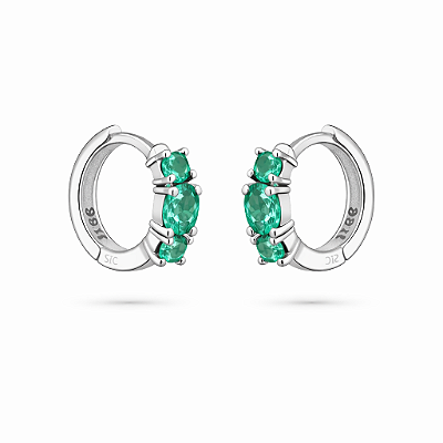 Argolinha de click zirconia turmalina P