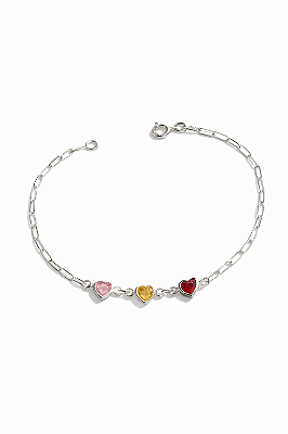 Pulseira infantil zirconia colorida