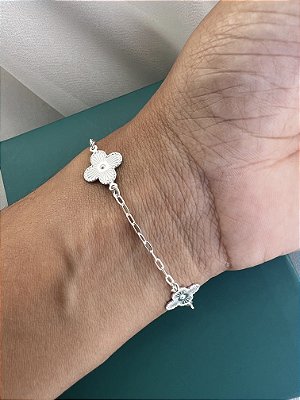Pulseira Trevo em prata