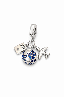 Berloque viagem prata 925