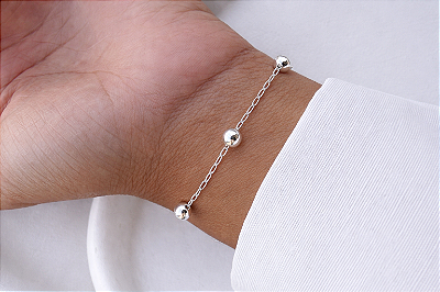 Pulseira Bolinha Prata