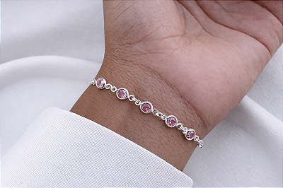 Pulseira bolinha rosa
