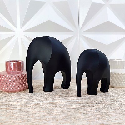 Escultura Elefante Minimalista em Resina