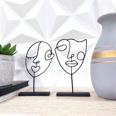 Escultura Minimalista Rosto Arte Moderna