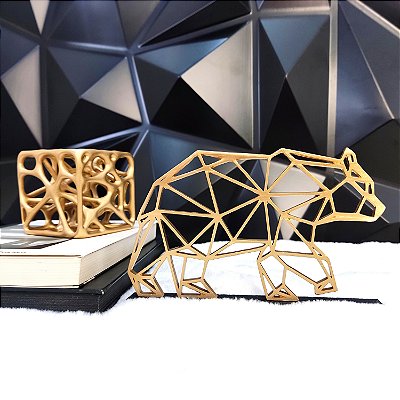 Escultura Urso Minimalista Geométrica