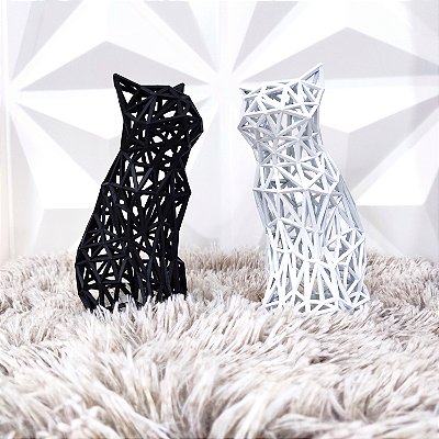 Escultura Gato Minimalista 3D