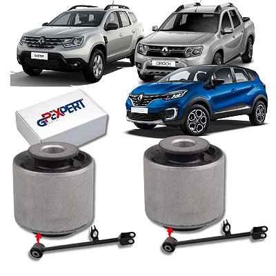 PAR DE BUCHAS DO BRAÇO RETO TIRANTE TRASEIRO DUSTER 4X4 OROCH CAPTUR 2015 2016 2017 2018 2019 2020 2021 2022 2023 2024