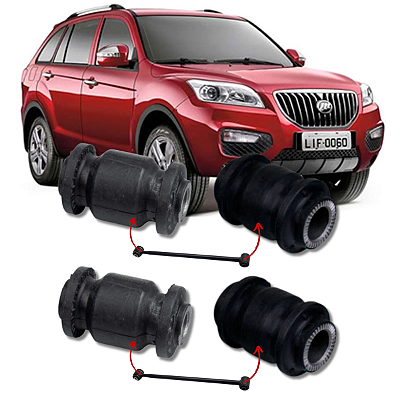 KIT 4 BUCHAS DO BRAÇO TRANSVERSAL SUPERIOR TRASEIRO X60 2013 2014 2015 2016 2017 2018 2019