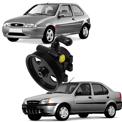 BOMBA DE DIREÇÃO HIDRAULICA FIESTA 1.0 8V ZETEC ROCAM 2001 2002 2003