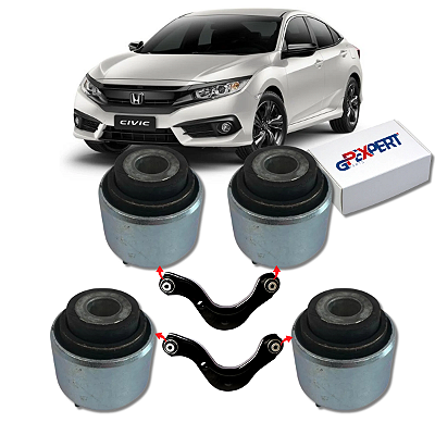 KIT 4 BUCHAS DO BRAÇO CURVO TRASEIRO CIVIC G10 2017 2018 2019 2020 2021 2022 2023