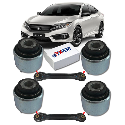 KIT 4 BUCHAS DO BRAÇO RETO TRASEIRO CIVIC G10 2017 2018 2019 2020 2021 2022 2023