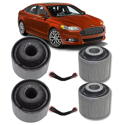 KIT 4 BUCHAS BRAÇO CURVO TRASEIRO FUSION AWD FWD 2013 2014 2015 2016 2017 2018 2019