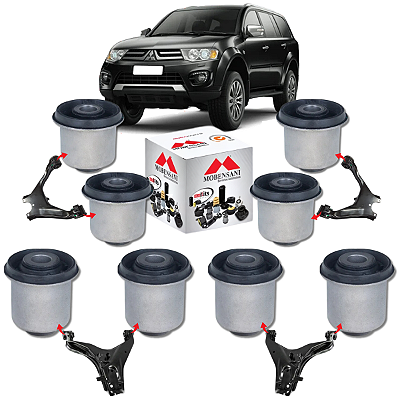 KIT 8 BUCHAS BANDEJA BALANÇA DIANTEIRA PAJERO DAKAR 2010 2011 2012 2013 2014 2015 2016 2017 2018