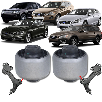 PAR BUCHA MENOR DA BANDEJA DIANTEIRA FREELANDER 2 VOLVO XC60 XC70 S60 S80 V60 V70 2006 2007 2008 2009 2010 2011 2012 201