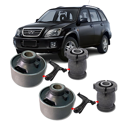 KIT 4 BUCHAS DA BANDEJA DIANTEIRA TIGGO 2 2009 2010 2011 2012 2013 2014 2015